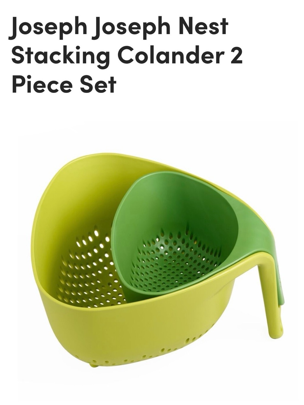 Joseph Joseph Nesting 2-Piece Colander Set - Lime Green
